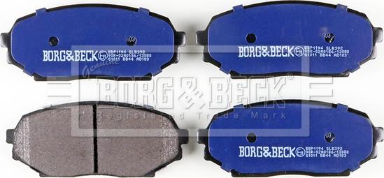 Borg & Beck BBP1194 - Тормозные колодки, дисковые, комплект autosila-amz.com