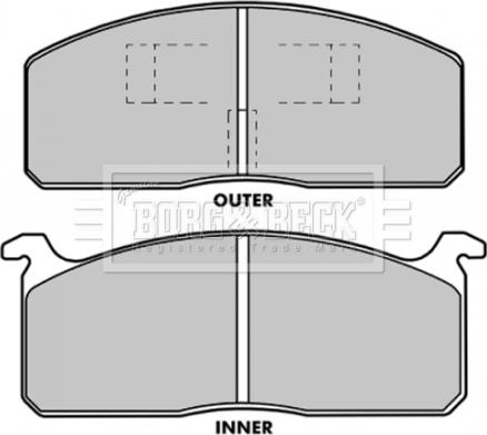 Borg & Beck BBP1204 - Тормозные колодки, дисковые, комплект autosila-amz.com