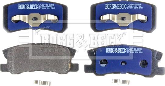 Borg & Beck BBP1758 - Тормозные колодки, дисковые, комплект autosila-amz.com