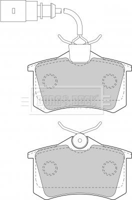 Borg & Beck BBP1721 - Тормозные колодки, дисковые, комплект autosila-amz.com