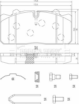 Borg & Beck BBP33001 - Тормозные колодки, дисковые, комплект autosila-amz.com