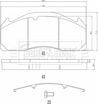 Borg & Beck BBP33008HD - Тормозные колодки, дисковые, комплект autosila-amz.com