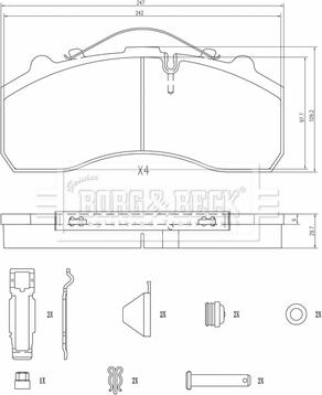 Borg & Beck BBP32997 - Тормозные колодки, дисковые, комплект autosila-amz.com