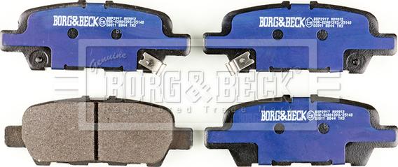 Borg & Beck BBP2917 - Тормозные колодки, дисковые, комплект autosila-amz.com