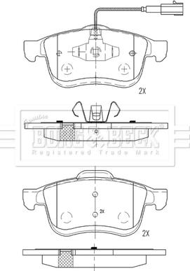 Borg & Beck BBP2558 - Тормозные колодки, дисковые, комплект autosila-amz.com