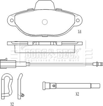 Borg & Beck BBP2557 - Тормозные колодки, дисковые, комплект autosila-amz.com