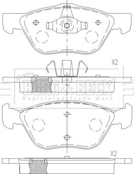 Borg & Beck BBP2566 - Тормозные колодки, дисковые, комплект autosila-amz.com