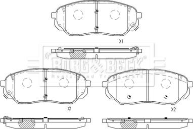 Borg & Beck BBP2561 - Тормозные колодки, дисковые, комплект autosila-amz.com