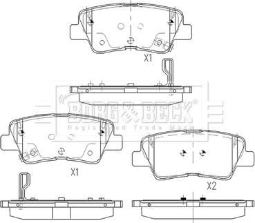 Borg & Beck BBP2563 - Тормозные колодки, дисковые, комплект autosila-amz.com