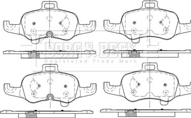 Borg & Beck BBP2589 - Тормозные колодки, дисковые, комплект autosila-amz.com