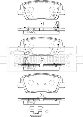 Borg & Beck BBP2584 - Тормозные колодки, дисковые, комплект autosila-amz.com