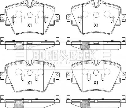 Borg & Beck BBP2527 - Автозапчасть/Колодки тормозные дисковые передние комплект autosila-amz.com