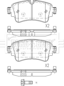 Borg & Beck BBP2577 - Тормозные колодки, дисковые, комплект autosila-amz.com