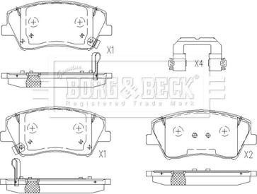 Borg & Beck BBP2658 - Тормозные колодки, дисковые, комплект autosila-amz.com