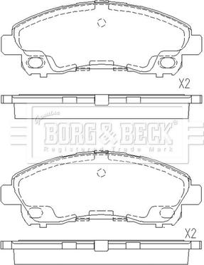 Borg & Beck BBP2664 - Тормозные колодки, дисковые, комплект autosila-amz.com
