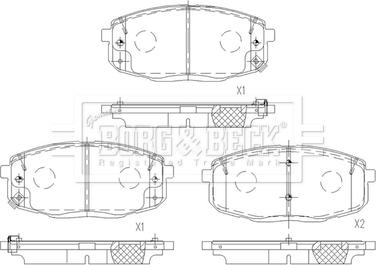 Borg & Beck BBP2667 - Тормозные колодки, дисковые, комплект autosila-amz.com