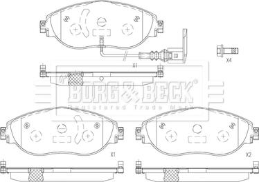 Borg & Beck BBP2605 - Тормозные колодки, дисковые, комплект autosila-amz.com