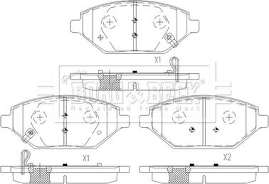 Borg & Beck BBP2600 - Тормозные колодки, дисковые, комплект autosila-amz.com