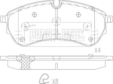 Borg & Beck BBP2684 - Тормозные колодки, дисковые, комплект autosila-amz.com