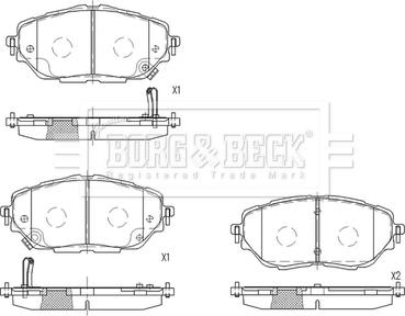 Borg & Beck BBP2637 - Тормозные колодки, дисковые, комплект autosila-amz.com