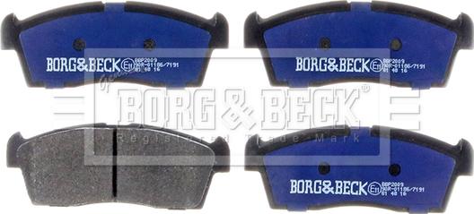 Borg & Beck BBP2009 - Тормозные колодки, дисковые, комплект autosila-amz.com