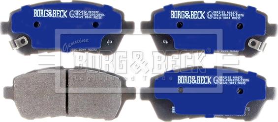Borg & Beck BBP2182 - Тормозные колодки, дисковые, комплект autosila-amz.com