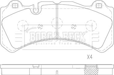 Borg & Beck BBP2840 - Тормозные колодки, дисковые, комплект autosila-amz.com