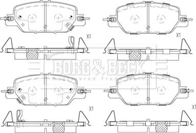 Borg & Beck BBP2834 - Тормозные колодки, дисковые, комплект autosila-amz.com