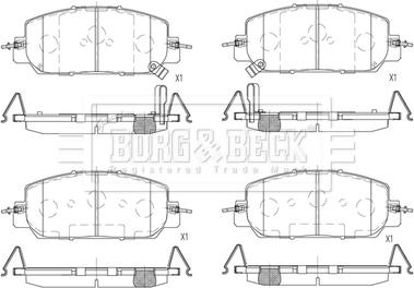 Borg & Beck BBP2833 - Тормозные колодки, дисковые, комплект autosila-amz.com