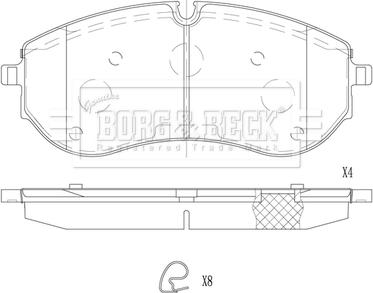 Borg & Beck BBP2837 - Тормозные колодки, дисковые, комплект autosila-amz.com