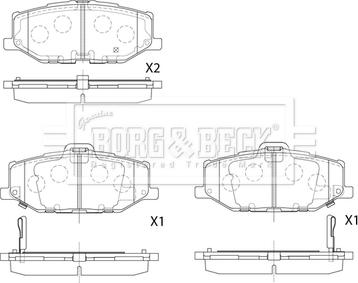 Borg & Beck BBP2879 - Тормозные колодки, дисковые, комплект autosila-amz.com