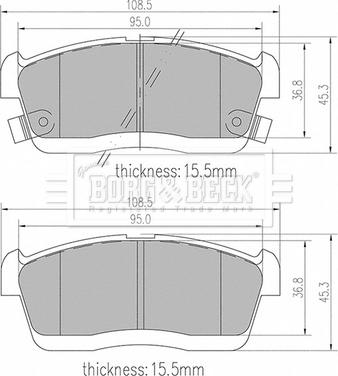 Borg & Beck BBP2384 - Тормозные колодки, дисковые, комплект autosila-amz.com