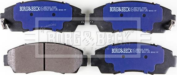 Borg & Beck BBP2204 - Тормозные колодки, дисковые, комплект autosila-amz.com