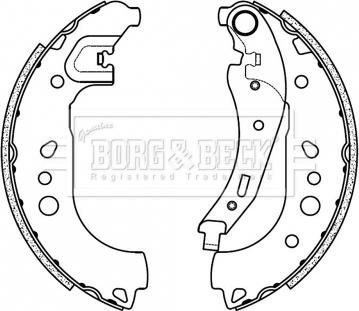 Borg & Beck BBS6508 - Комплект тормозных колодок, барабанные autosila-amz.com