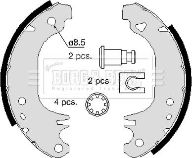 Borg & Beck BBS6065 - Комплект тормозных колодок, барабанные autosila-amz.com
