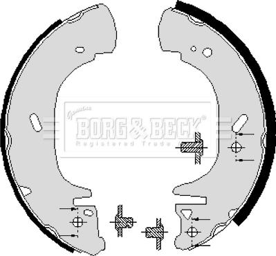 Borg & Beck BBS6190 - Комплект тормозных колодок, барабанные autosila-amz.com