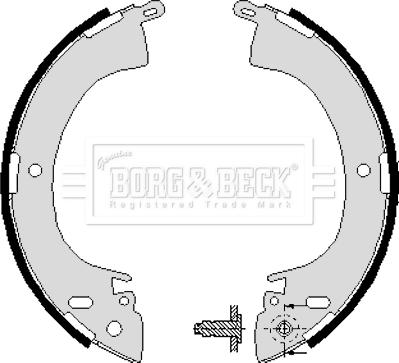 Borg & Beck BBS6197 - Комплект тормозных колодок, барабанные autosila-amz.com