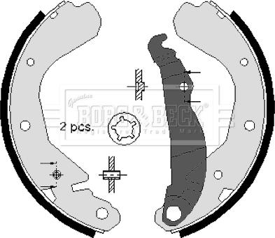 Borg & Beck BBS6101 - Комплект тормозных колодок, барабанные autosila-amz.com