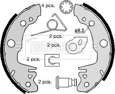 Borg & Beck BBS6127 - Комплект тормозных колодок, барабанные autosila-amz.com