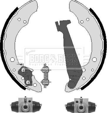 Borg & Beck BBS1091K - Комплект тормозных колодок, барабанные autosila-amz.com