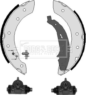 Borg & Beck BBS1055K - Комплект тормозных колодок, барабанные autosila-amz.com