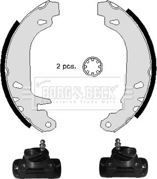 Borg & Beck BBS1080K - Комплект тормозных колодок, барабанные autosila-amz.com