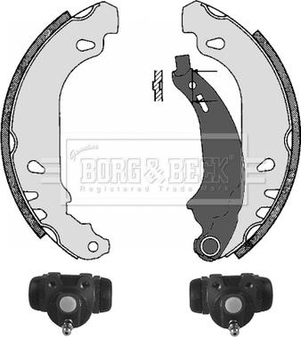 Borg & Beck BBS1023K - Комплект тормозных колодок, барабанные autosila-amz.com