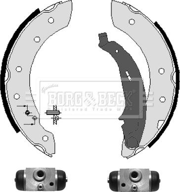 Borg & Beck BBS1076K - Комплект тормозных колодок, барабанные autosila-amz.com