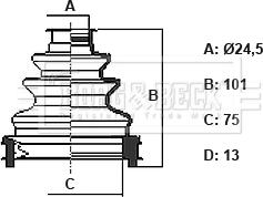 Borg & Beck BCB6425 - Пыльник, приводной вал autosila-amz.com