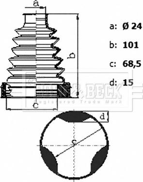 Borg & Beck BCB6423 - Пыльник, приводной вал autosila-amz.com