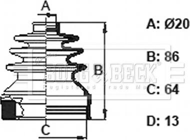 Borg & Beck BCB6157 - Пыльник, приводной вал autosila-amz.com