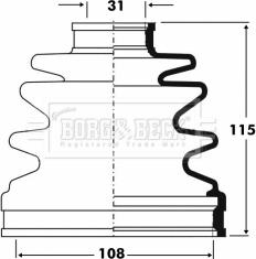 Borg & Beck BCB2846 - Пыльник, приводной вал autosila-amz.com