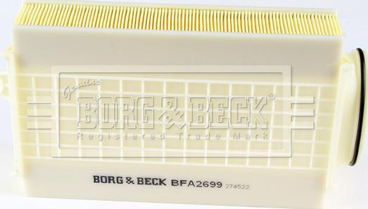Borg & Beck BFA2699 - Воздушный фильтр, двигатель autosila-amz.com