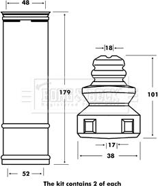 Borg & Beck BPK7004 - Пылезащитный комплект, амортизатор autosila-amz.com